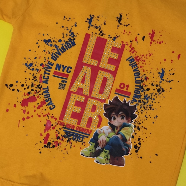 ست تیشرت شلوارک پسرانه خردلی