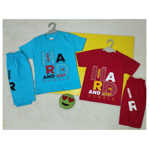 تیشرت شلوارک ست پسرانه قرمز و آبی