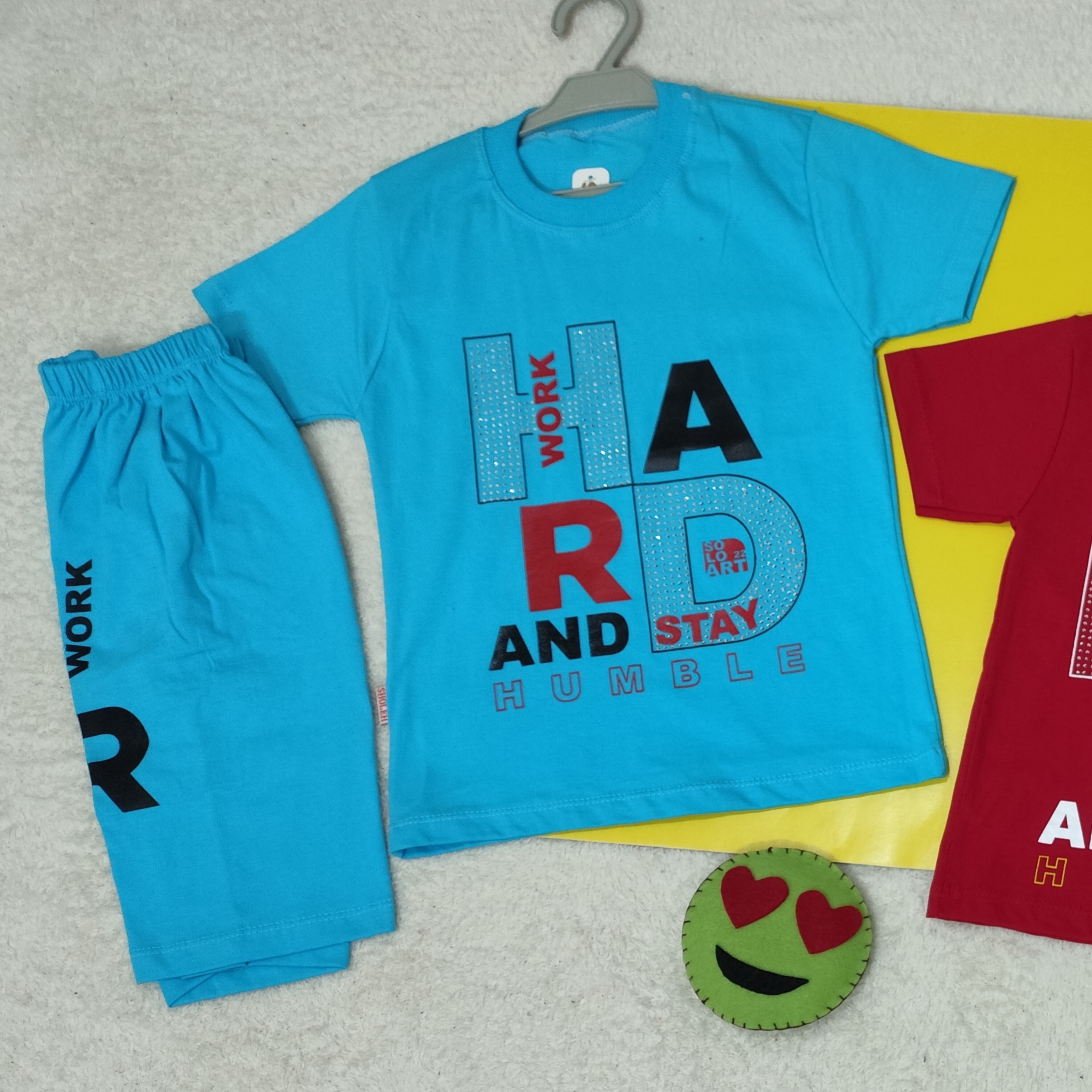 تیشرت شلوارک ست پسرانه رنگ آبی