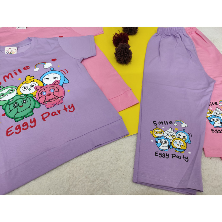 تیشرت شلوارک ست دخترانه رنگ بنفش و صورتی