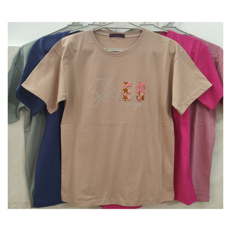 تیشرت زنانه و دخترانه جنس نخ پنبه طرح اسپورت