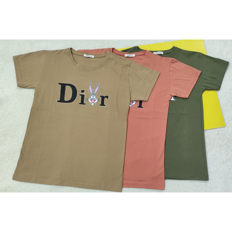 تیشرت زنانه و دخترانه جنس نخ پنبه