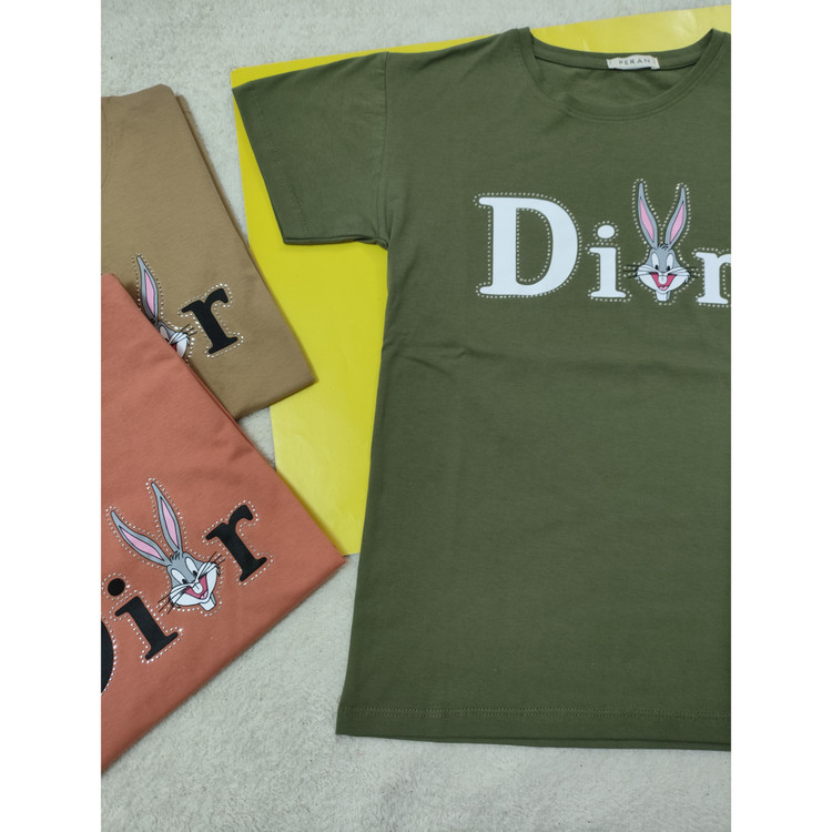 تیشرت دخترانه جنس نخ پنبه طرح خرگوش