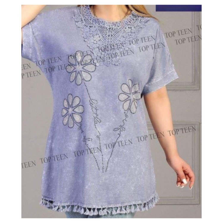 تیشرت زنانه سنگشور یقه گیپور مجلسی