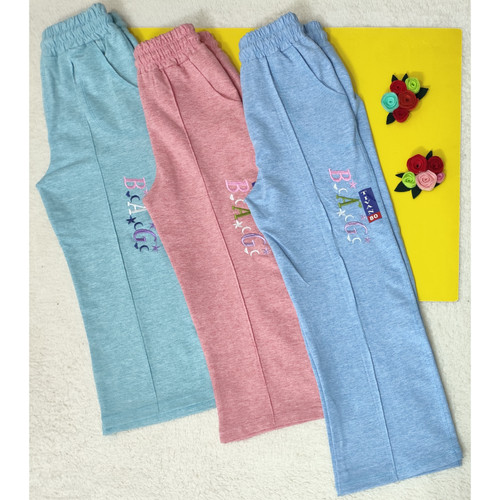 شلوار راحتی دخترانه مدل بگ و آزاد کمرکش جیب دار