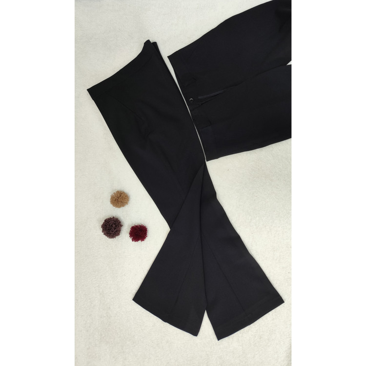 شلوار زنانه مازراتی مدل دمپا کمر زیپ خور رنگ مشکی