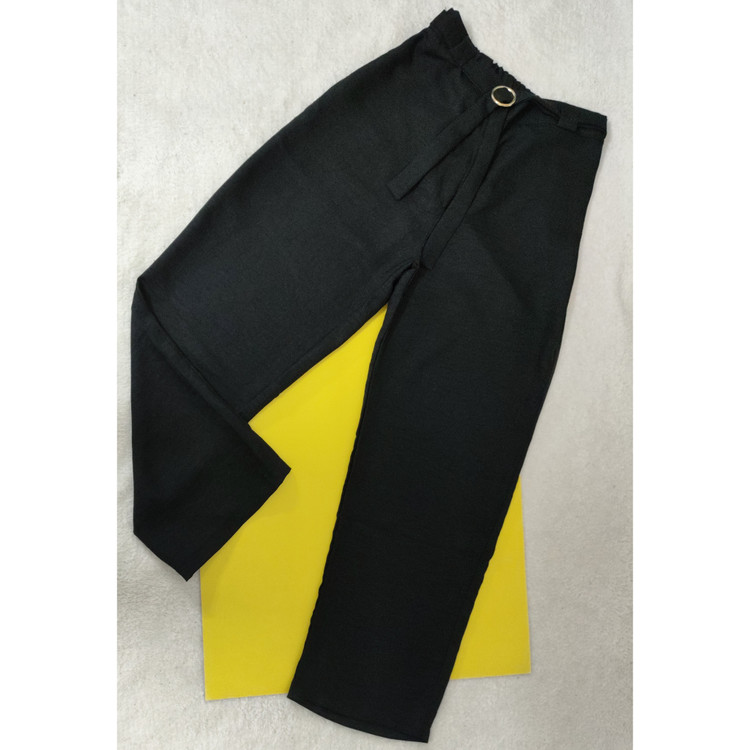 شلوار زنانه رنگ مشکی کمرکش جنس نخ صوفیا