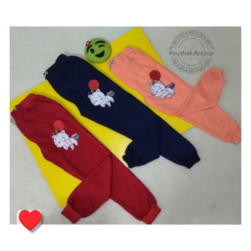 شلوار راحتی دخترانه کمرکش جنس نخ پنبه