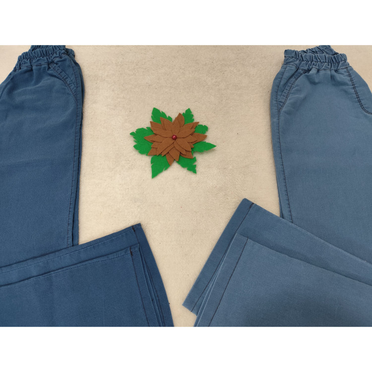 شلوار لی نیل کشی زنانه رنگ آبی