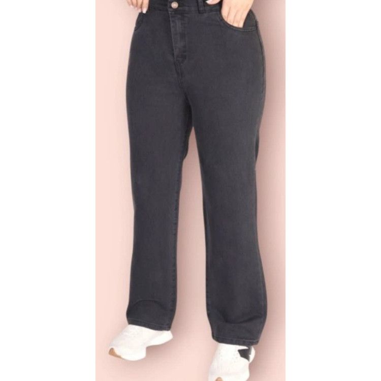 شلوار لی نیل کشی زنانه رنگ زغال سنگی زیپ خور