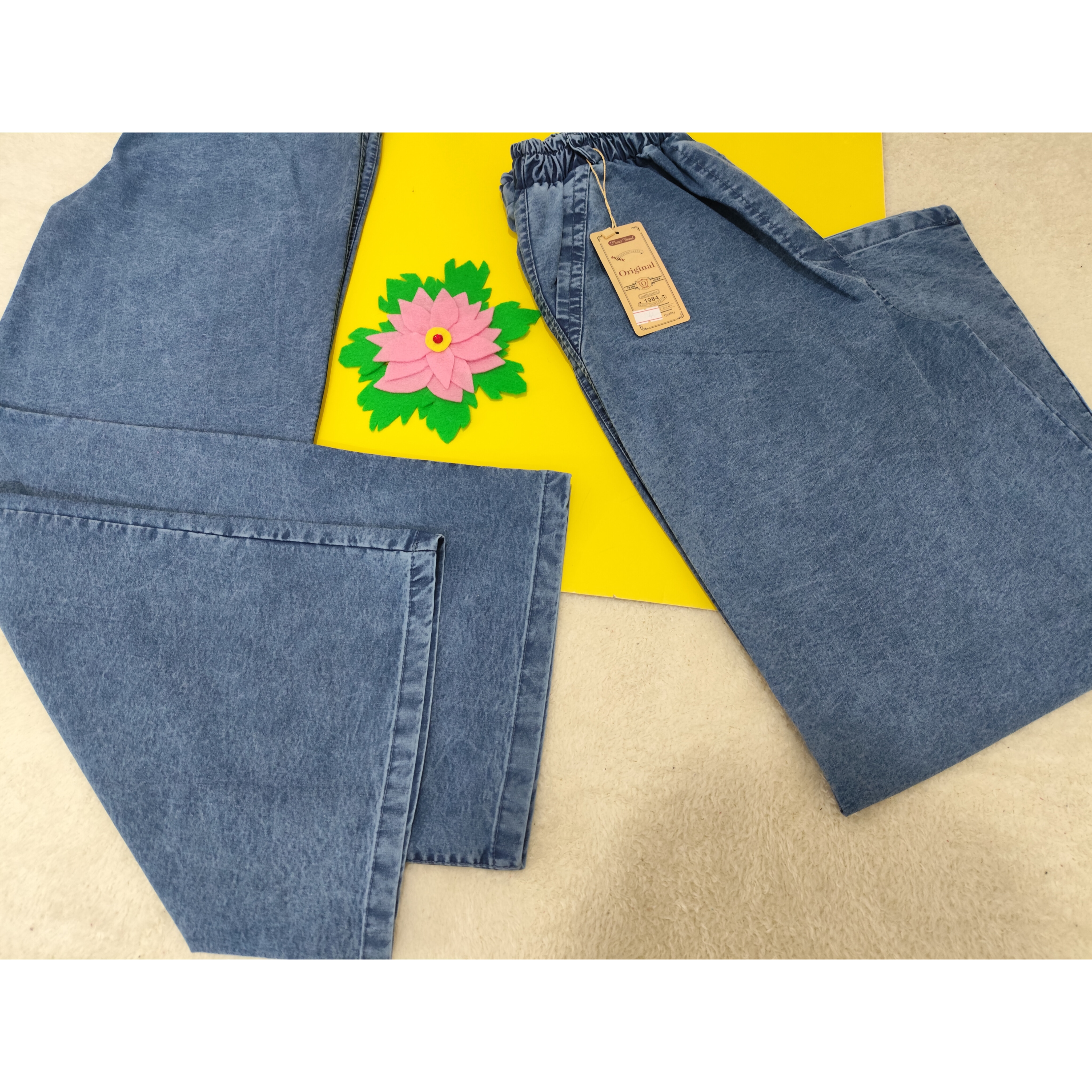 شلوار لی بگ رنگ آبی