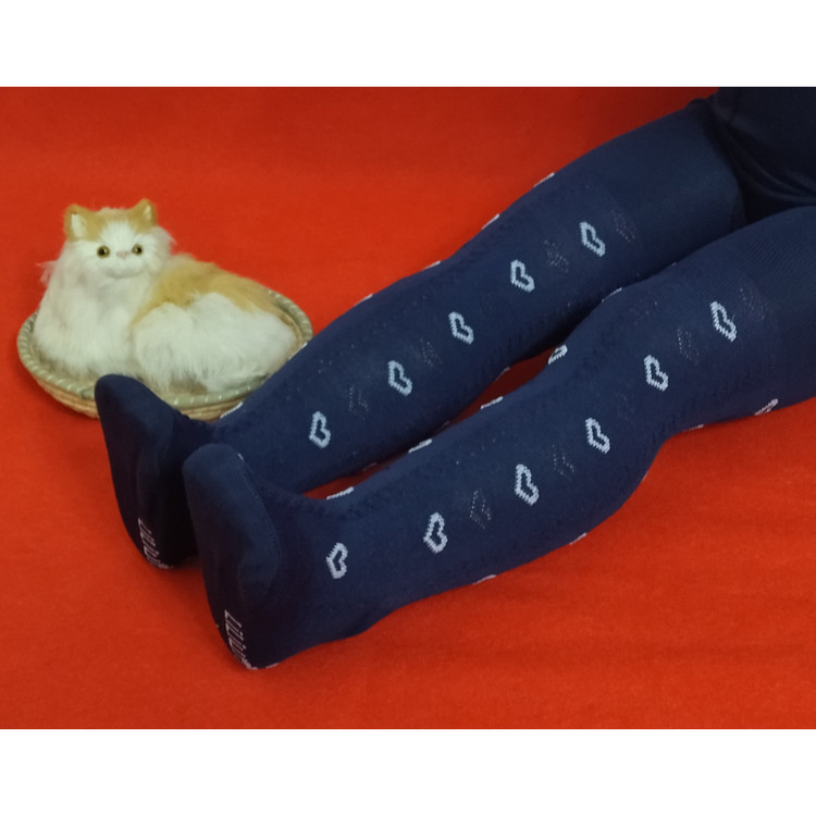 جورابشلواری دخترانه طرح قلب رنگ سورمه ای