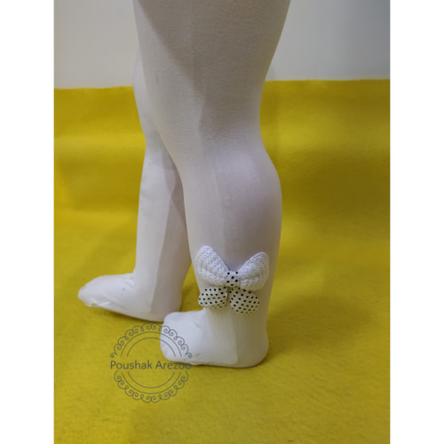 جورابشلواری تابستانی دخترانه طرح پاپیون خال دار