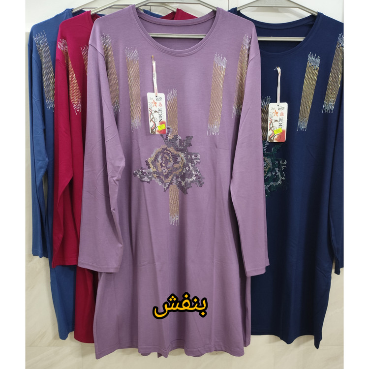 تونیک زنانه نخ پنبه رنگ بنفش