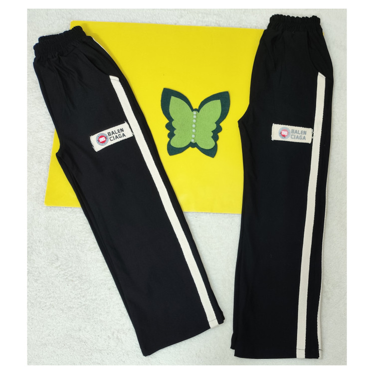 شلوار اسپورت (دخترانه و پسرانه) بگ بغل نوار سفید جیب دار جنس گلکسی