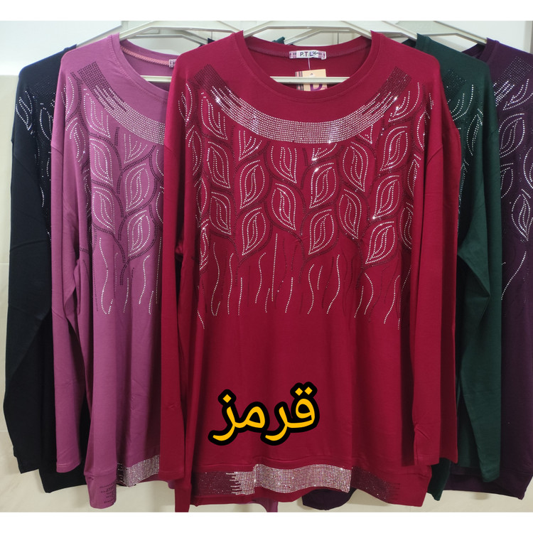 بلوز زنانه آستین بلند مجلسی قرمز