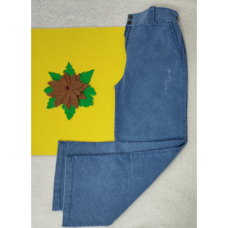 خرید شلوار لی بگ زنانه آبی آسمانی