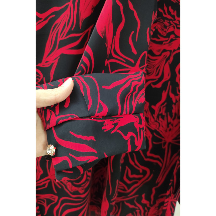 شومیز مجلسی زنانه طرح دار یقه گرد سایز بندی بزرگ