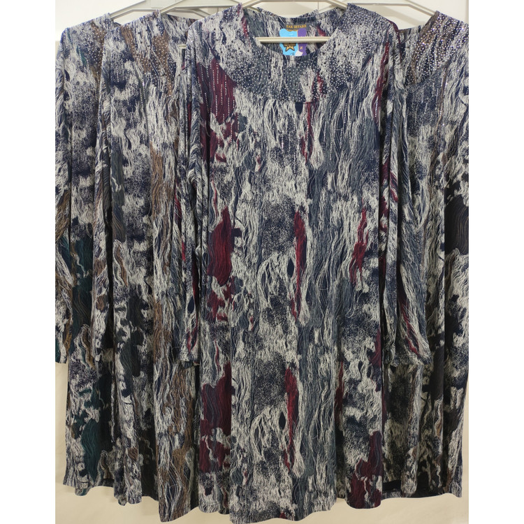 تونیک زنانه آستین بلند یقه گرد قواره رستمی خیلی بزرگ جنس نخ چنبه