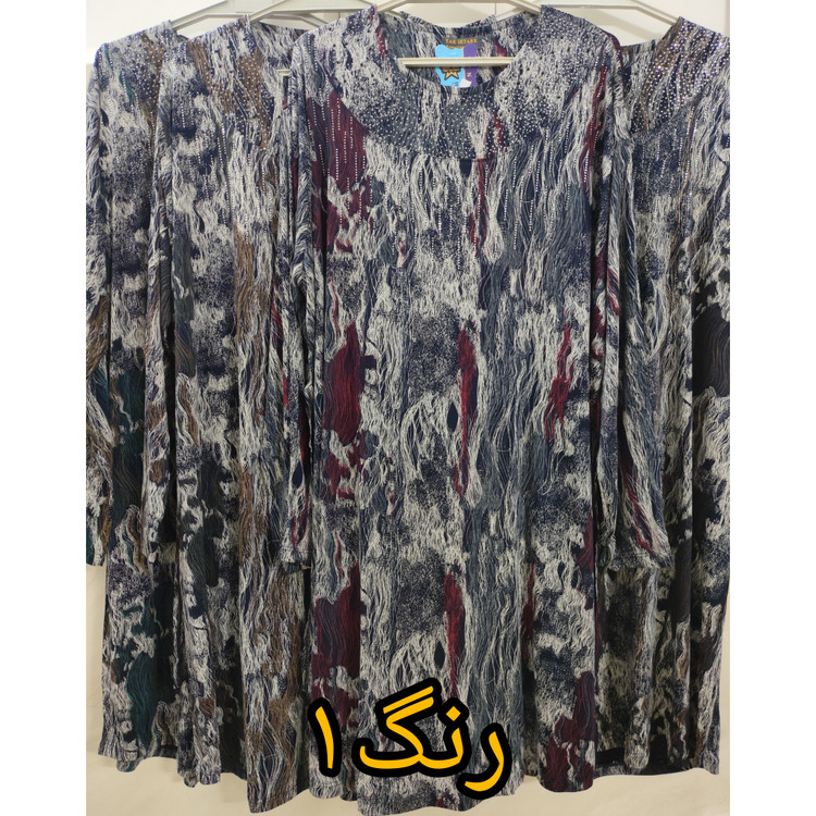 تونیک زنانه آستین بلند یقه گرد قواره رستمی خیلی بزرگ