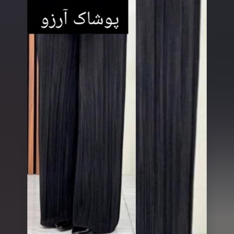 شلوار زنانه پلیسه دامنی ریون فول کش سایز بزرگ