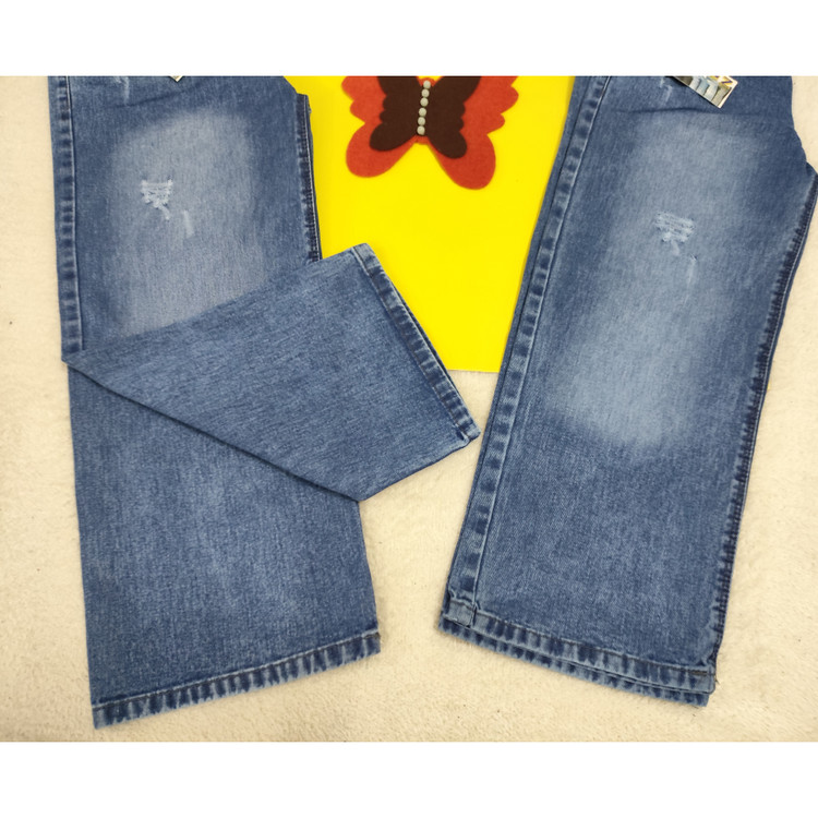 خرید شلوار لی کمر کشی مدل بگ دخترانه رنگ آبی