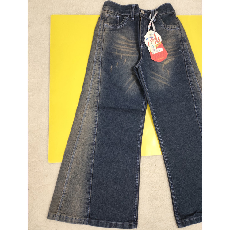 شلوار لی شافل دخترانه کمر زیپ خور