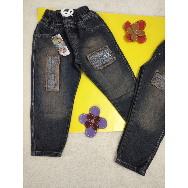 خرید شلوار لی مام استایل پسرانه زغال سنگی کمر کشی