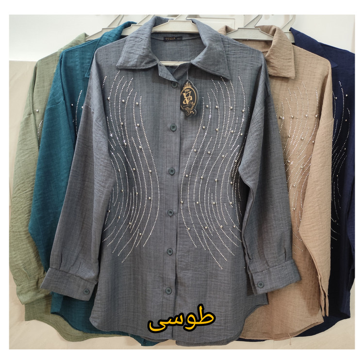 مانتو زنانه آستین بلند طوسی