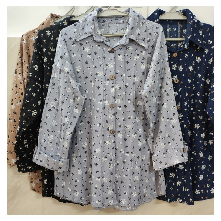 مانتو گل گچی زنانه آستین دار مدل کیمینو فری سایز