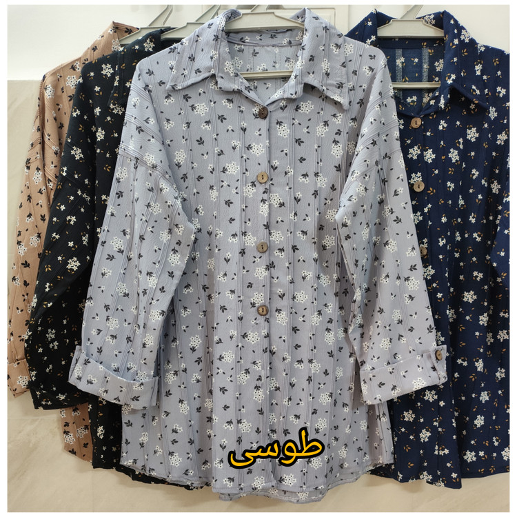 مانتو گل گچی زنانه آستین دار مدل کیمینو فری سایز طوسی