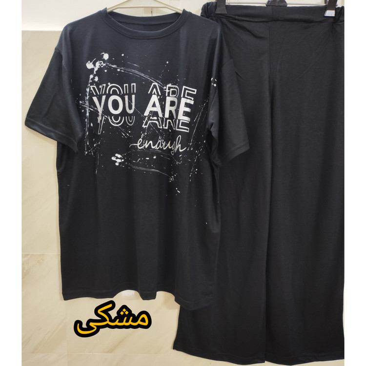 تیشرت شلوار ست مشکی زنانه