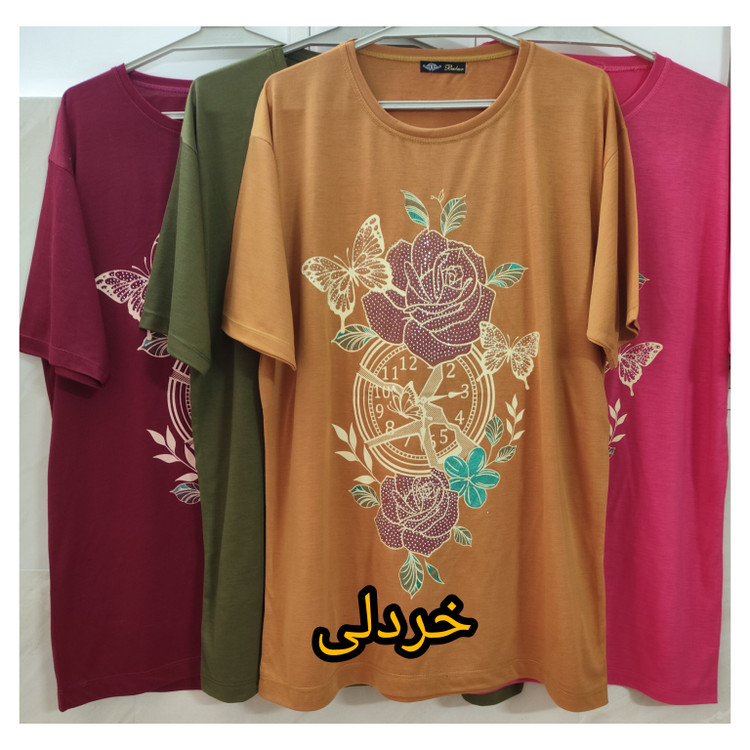 تیشرت زنانه رنگ خردلی