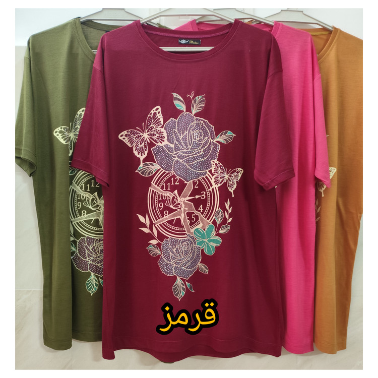 تیشرت رنگ قرمز زنانه