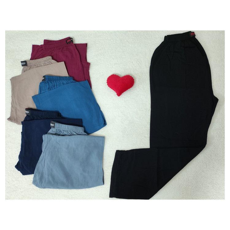 خرید شلوار زنانه نخی کمرکش فاق بلند جوجک دار قواره آزاد