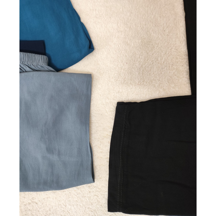 شلوار زنانه نخی قواره آزاد مشکی