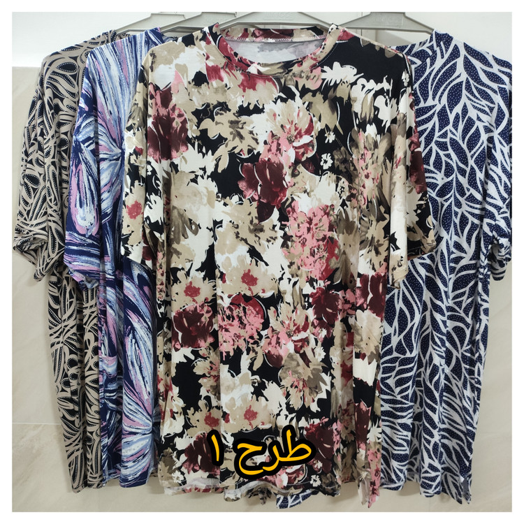 تیشرت زنانه آستین کوتاه یقه گرد