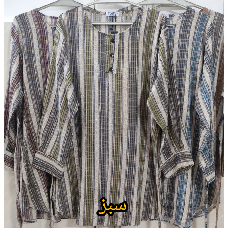 تونیک زنانه آستین بلند مچی یقه گرد نخی