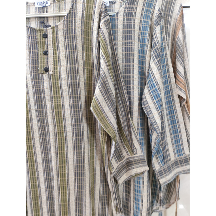 تونیک زنانه آستین بلند نخی سایز بزرگ