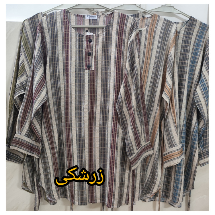 تونیک زنانه آستین بلند نخی سایز بزرگ