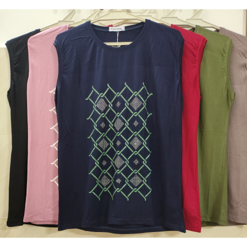 تاپ زنانه آستین حلقه ای یقه گرد فری سایز