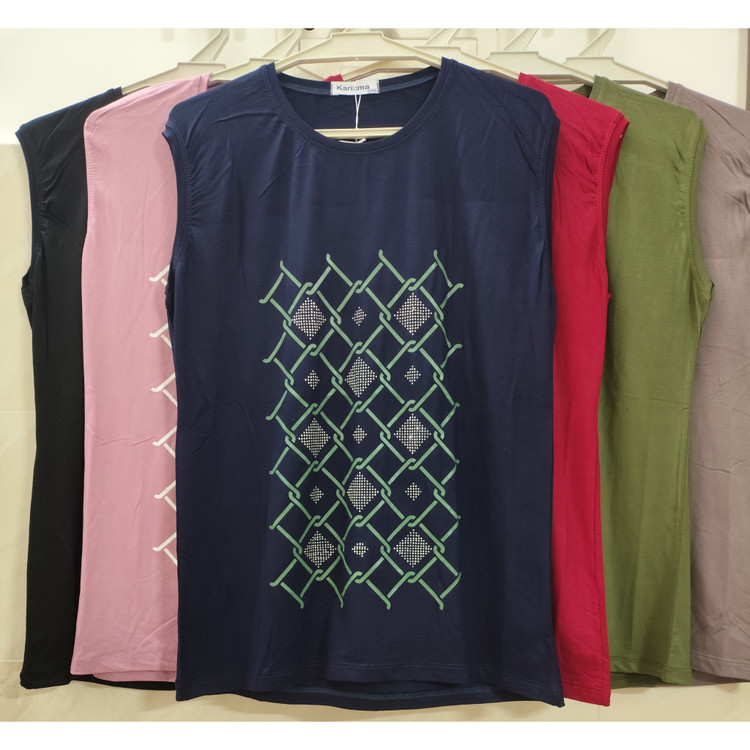 تاپ زنانه آستین حلقه ای یقه گرد فری سایز