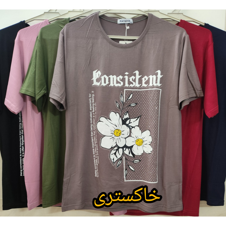 تیشرت زنانه آستین کوتاه طرح گل