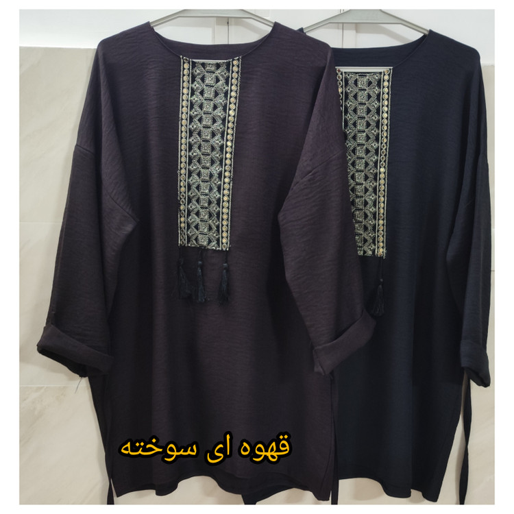 تونیک زنانه آستین بلند یقه گرد رنگ مشکی