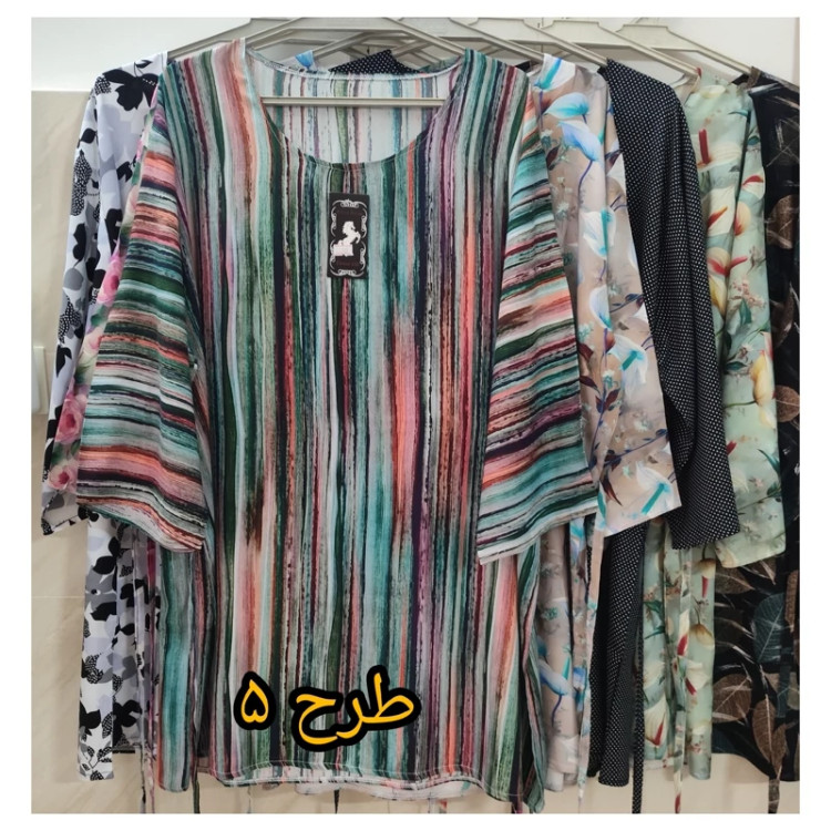 خرید تیشرت نخی آستین سه ربع زنانه یقه گردسایز بزرگ