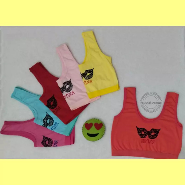 نیمتنه دخترانه طرح پروانه سایز بزرگ جنس نخ پنبه