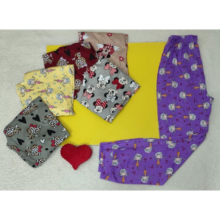 شلوار گیاهی دخترانه قد 90 کمرکش دمپا مچ