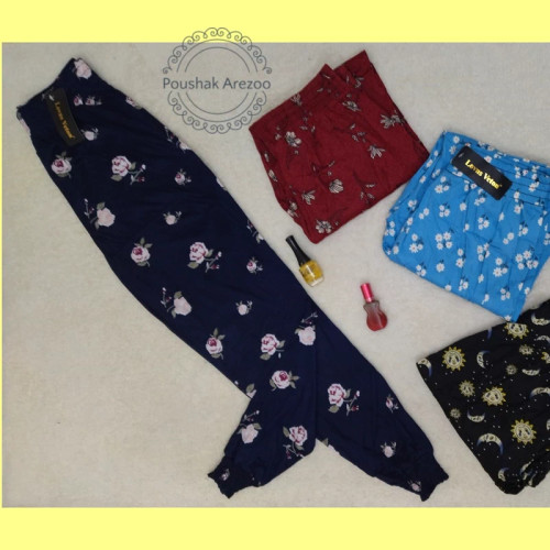 شلوار گیاهی دخترانه کمرکش دمپاکش قد 95