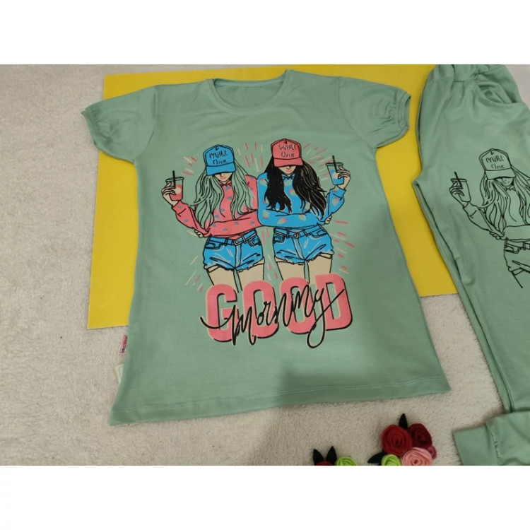 تیشرت شلوار ست دخترانه سایز 60