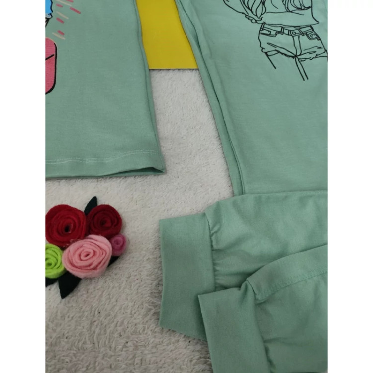 تیشرت شلوار ست راحتی دخترانه سایز 60